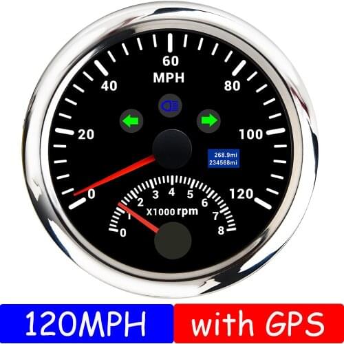 120km/h 200km/h 85mm GPS Speedometer Speed Gauge Digital Odometer ATV UTV Marine Boat Meter 12V/24V 120/200MPH Speed Meter