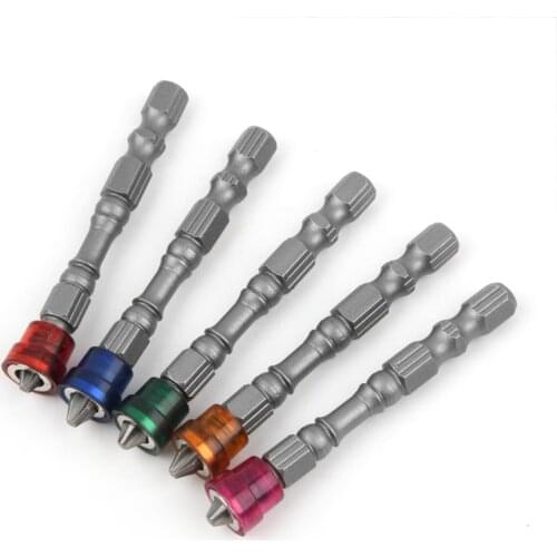 5Pcs S2 Alloy PH2 Phillips Single Head Magnetic Screwdriver Bits Anti-Slip 1/4 Inch Hex Shank Drywall Electric Screwdriver Set