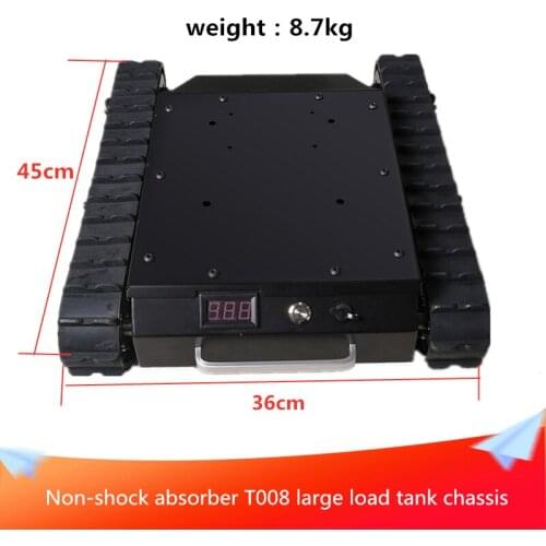 Non-Shock Absorber T008 Metal Tank Chassis Car 40kg Large Load Super Wear-resistant Rubber Track Maximum Obstacle Crossing 90mm