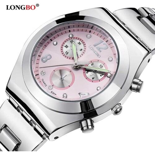 Fashion LONGBO Brand Luxury Water Resistant Casual Quartz Women Lady Gift Watches Full Stainless Steel Sports Watch