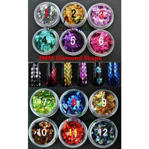 Very Popular DIAMOND shape holographic color glitter spangles for nail art