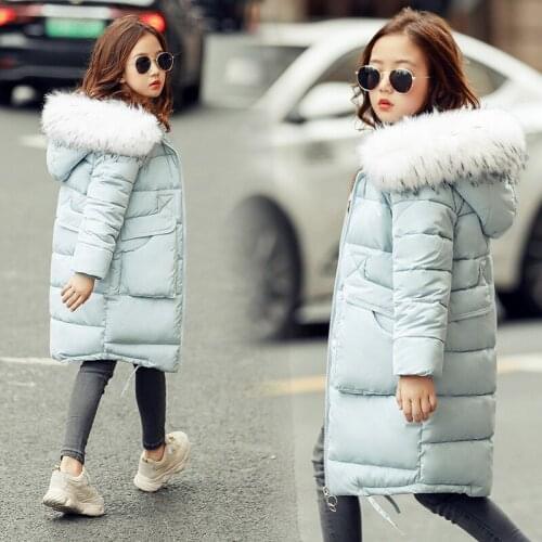 Wear down jacket duck down jacket in winter new Korean version of the middle and long-length hooded girls' padded down jacket