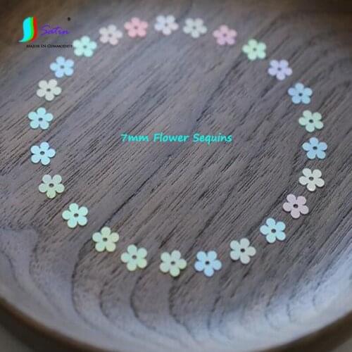 Wholesale 7mm Matte Laser Colorful Flower Shape Pet Sequins DIY Childrens Bag Dress Show Clothes Decorative Sequins Material
