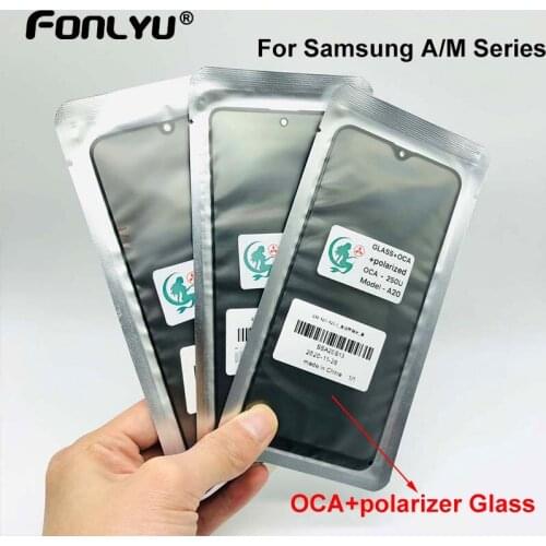 5pc Original Front Outer Glass Lens Cover With OCA Polarizer Film For Samsung A51 A10 A10S A20 A30 A40 A50 A70 A30S M10S A50SM21