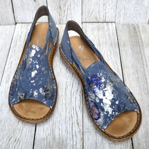 Sandalias ortopédicas de Punta abierta para mujer, zapatos Retro de plataforma de cuero antideslizantes, informales, de primera