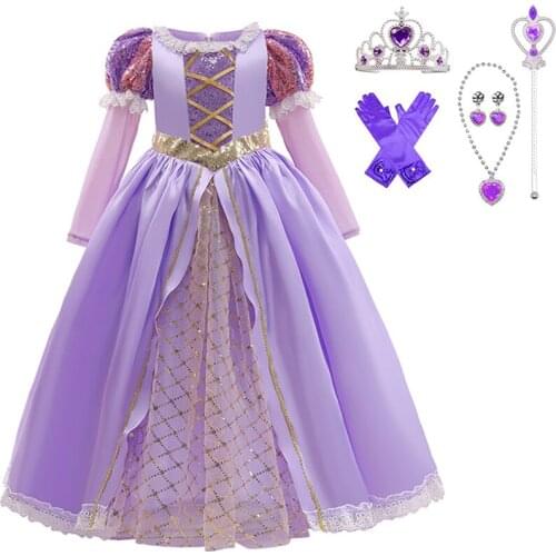 Teenage Girls Princess Dress Halloween Costume Birthday Party Clothing for Children Kids Vestidos Robe Fille Girls Elegant Dress