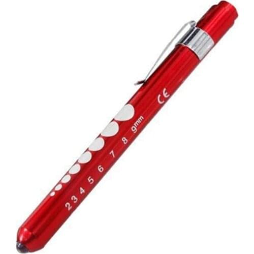 Portable LED Flashlight Work Light First Aid Pen Light Torch Lamp With Pupil Gauge Measurements Nurse Diagnosis
