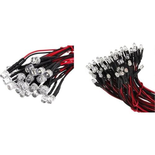20 Pcs 12V 20Cm LED Pre Wired 3Mm Red & 10X 20CM 12V Wired For Light Emitting Diode Wiring LED Lot Size: 5Mm Flat Top
