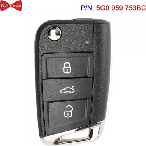 KEYECU OEM Board for Volkswagen MQB Golf VII MK7 for Skoda Octavia Smart Keyless Remote Key Fob 5G0 959 753BC 5G0959753BC ID48