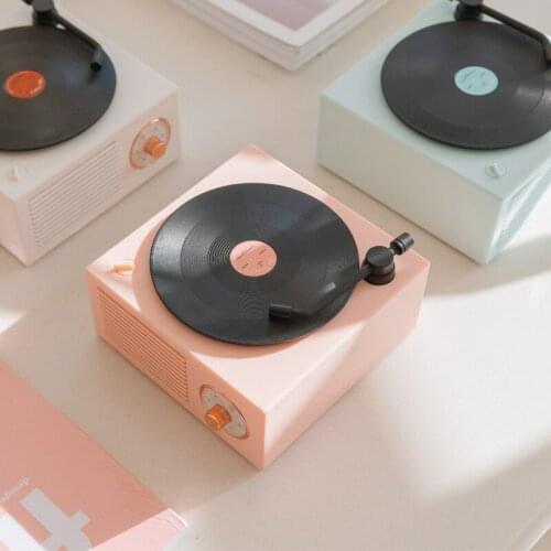 Retro bluetooth speaker desktop wireless portable multifunctional mini speaker vinyl record player audio fashion gift decoration