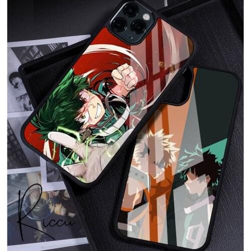 For iPhone Phone Case Rubber 12 11Pro Max Mini XS 8 7 6 6S Plus X 5S SE XR Anime My Hero Academia deku bakugou Boku no Hero case