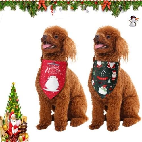 Pet Dog Plaid Elk Printed Bandana Pet Washable Scarf Handkerchiefs Bibs For Christmas Plaid Scarf Pet Dogs Cat Adjustable Supply