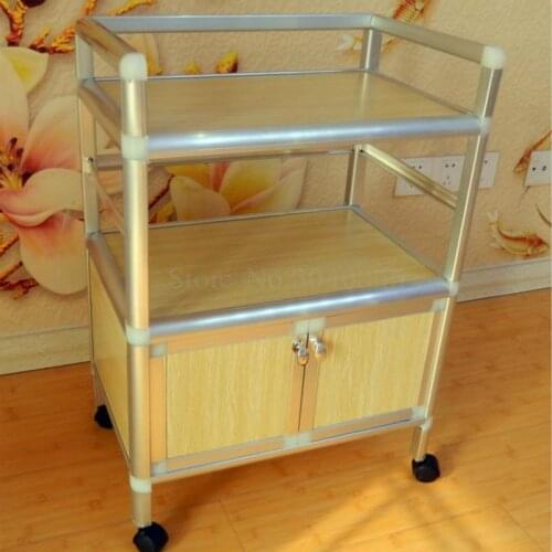 Modern minimalist open kitchen cupboard assembly physiotherapy medical beauty cart