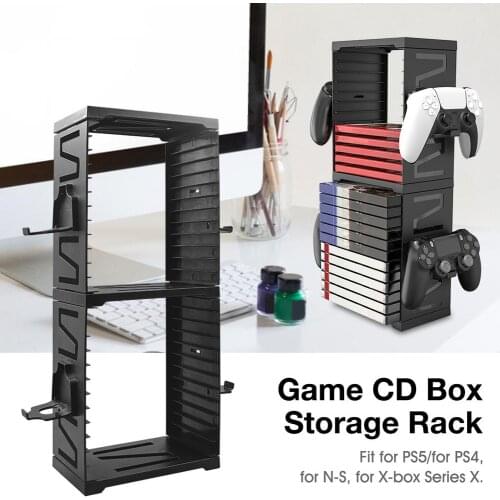 Game Card Box Storage Rack Double-layer Bracket For PS5 Console Controller Storage Stand Disc CD Holder Tower Shelf Accessories