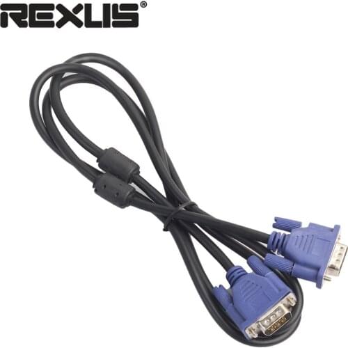 REXLIS VGA Cable VGA Extension Cable Cord for Computer PC HD 15 Pin Male to Male Polybag Laptop Notebook Projector LCD Monitor