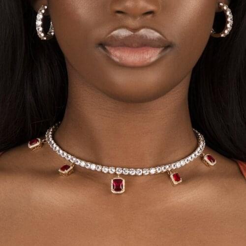 2021 new iced out bling hip hop women jewelry Heart arrow cz tennis chain with cz butterfly charm 32+10cm gold choker necklaces