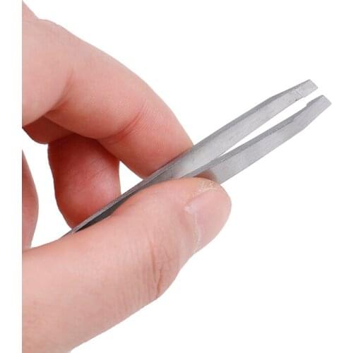 1pc Double Eyelids Clip Eyebrow Tweezer with Eyebrow Brush Comb Stainless Steel Eyelashes Extension Tweezers 10404