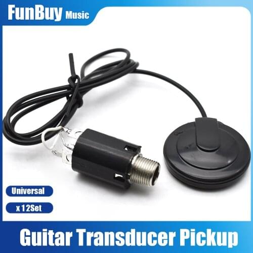 12set Universal Transducer Pickups 1 head Stick on Pickup for Guitar Violin Ukulele Mandolin Banjo Cello
