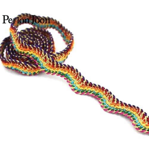 2 yards 15mm core-spun wave pattern ethnic style woven lace garment shoe home webbing decoration lace skirt robe trim ZD0327