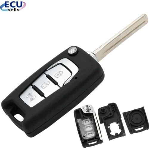 3 Button Flip Remote Key Shell For Ssangyong Korando New Actyon C200 2016 2017 Switchblade Folding Car Key