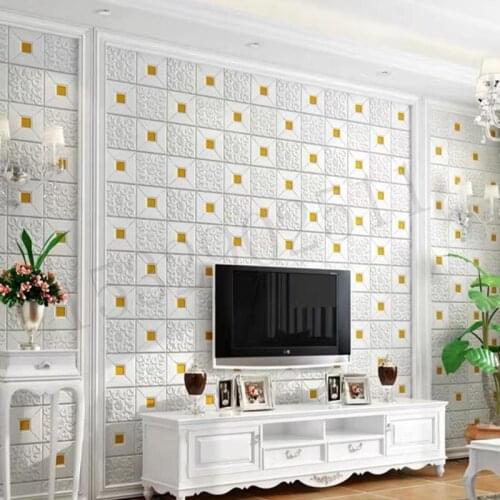 3D brick ceiling wall stickers Roof ceiling decoration stickers for living room bedroom TV background stickers foam wallpaper