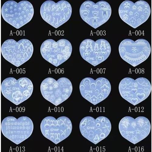 3D Carving Silicone Mold Nail Stamping Camellia/Shell/Bow Tie/Star Pattern DIY UV Gel Acrylic Crystal Nails Template A 31 Style
