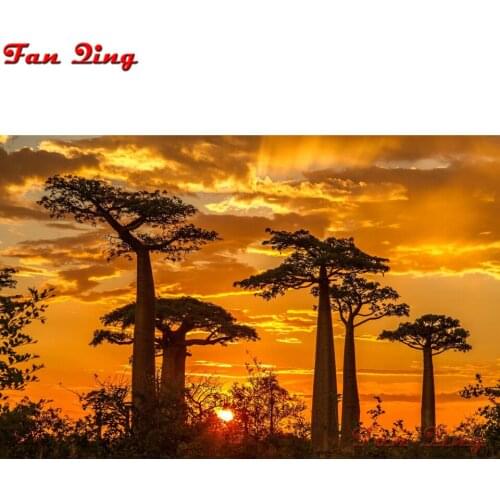 Full Square Round Drill Diamond Painting Sunset Diamond Art Embroidery Natural Scenery New Arrival Mosaic Living room Decor Gift