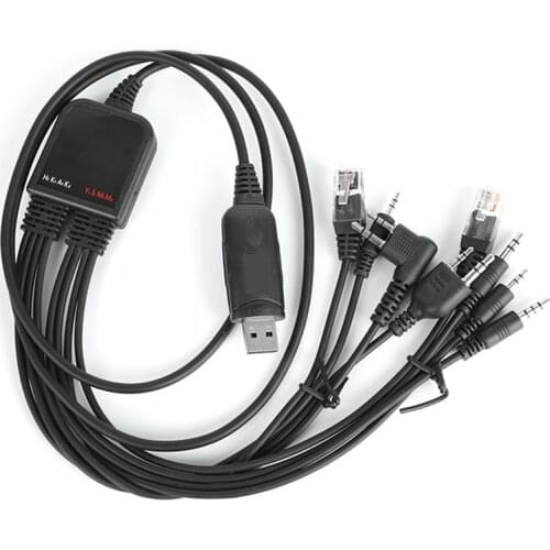8 in 1 USB Programming Cable for Baofeng UV5R UV82 TYT Kenwood Motorola Walkie Talkie Car Radio