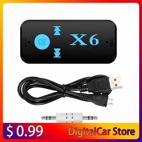 X6 Car Audio Receiver 3.5mm Mini Wireless Car Jack Adapter Hands-free Music AUX For Speaker Headphone Car
