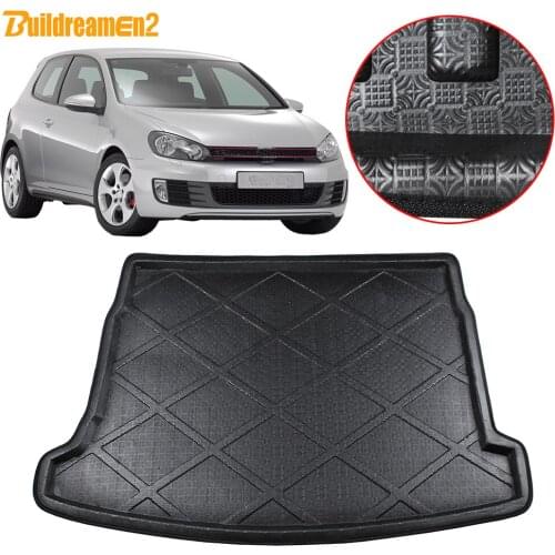Buildreamen2 Car Cargo Tray Boot Liner Tray Rear Trunk Pad Floor Mat Carpet Mud Kick For Volkswagen Golf 6 GTI 2009-2013