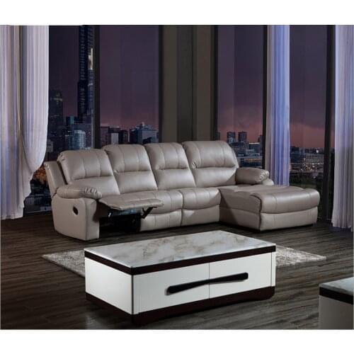 Living room Sofa set диван мебель кровать muebles de sala L shape recliner genuine leather sofa cama puff asiento sala futon