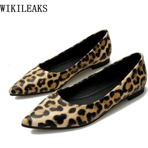 Leopard Leather Casual Lolita Shoes Slip on Harajuku Shoes for Women Loafers Women Boat Shoes 2021 Fashion Women Zapatos Mujer