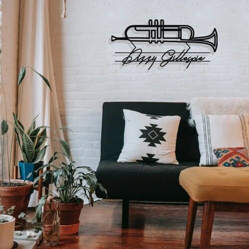 MIGNATIS Jazz Music Saxophone and Dizzy Gillespie Design Metal Wall Decor - Kitchen Wall Decor, Office, Living Room