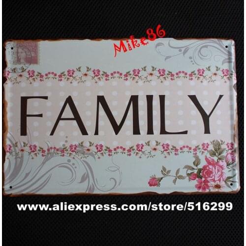 [ Mike86 ] FAMILY Flowers Metal Painting Wall Decor Bar Bedroom Hotel Tin Sign A-433 Mix order 20*30 CM