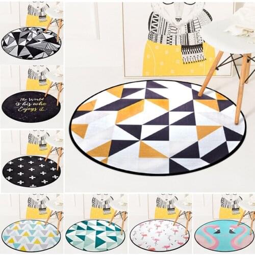 Nordic Geometry Round Carpet Kids Play Tent Gym Rug Bedroom Living Room Coffee Table Floor Mats /Baby Crawling Carpets