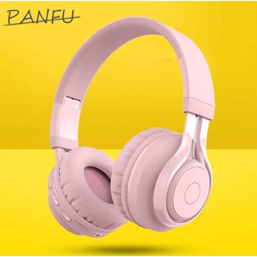 New arrival head-mounted cute wireless bluetooth childrens headset with microphone LED light hearing protection headset