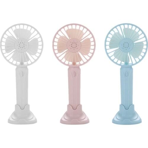 Portable Hand-held Fan With USB Rechargeable Cable 3 Speeds Adjustment Personal Desk Table Fan Phone Holder Office Electronic