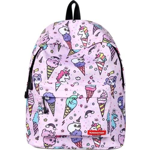 Mochila Escolar Feminina Backpack School Bags For Teenager Girl Ice Cream Printed Bookbags Durable Waterproof Backpacks Female