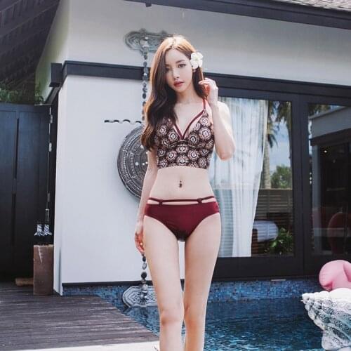 Sexy Bikinis Set Swimsuit Women&Girls BathingSuit Biquini Brazilian printed Two Pieces Tank Top Maillot de bain femme swimwear