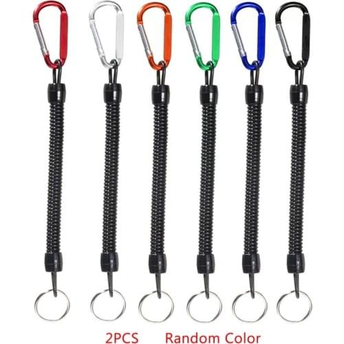 2Pcs Scuba Diving Coil Lanyard Spearfishing Parts Anti-lost Spring Coil Lanyard Rope Multifunction Outdoor Safety Emergency Tool