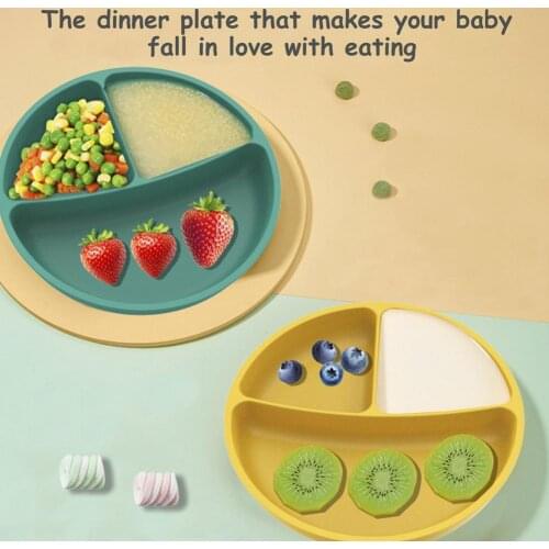 Silicone Suction Plates for Babies Toddler Divided Feeding Dishes