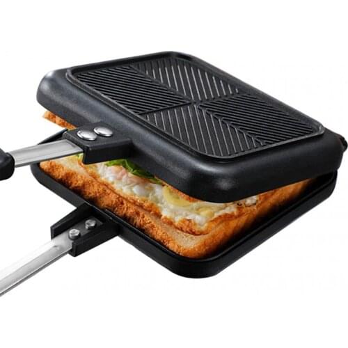 Dropship Aluminum Frying Pan Non-Stick Sandwich Maker Non-Smoke Toast Mold Double-Sided Frying Pan Heat-Resistant Sandwich Steak