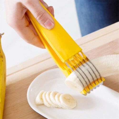 Stainless Steel Banana Slicer Chopper Fruit Cutter Cucumber Vegetable Peeler Salad Home Kitchen Tool