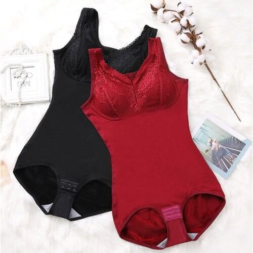 Sexy Underwear Open Crotch Butt Lifter Female Lingerie Warm Shapers With Cup Lace Bodysuit Slimming Tummy Control Body Shapewear