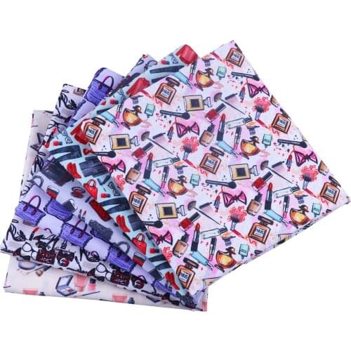 Polyester printed quilt fabric patchwork 50 * 140cm/piece printed tulle children sewing doll dress tablecloth home textile