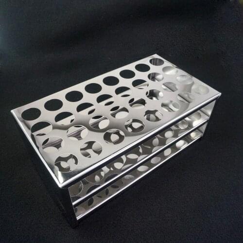22.5mm Diam x 32 Holes Stainless Steel Test Tube Rack Holder Storage Lab Stand
