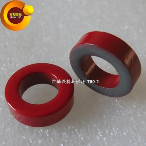 T80-2 Magnetic Ring Inductance, 20mm Diameter Red Gray Ring, 2-material Iron Powder Core Magnetic Ring, Magnetic Ring