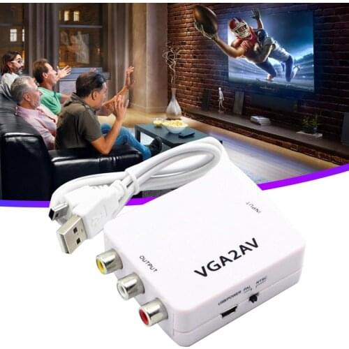 AV2VGA Video Converter Mini AV VGA Converter 1080P For PC To TV 1080P VGA To AV Converter