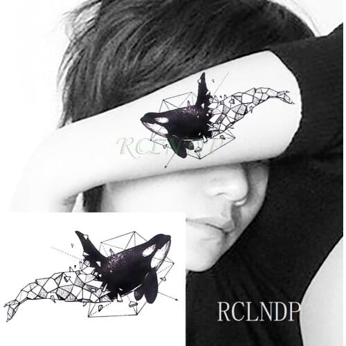 Waterproof Temporary Tattoo whale shark dolphin paper folding art tatto stickers flash tatoo fake tattoos for girl women kid