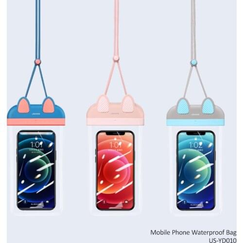 USAMS Mobile Phone Waterproof Bag 7 inch Touch Screen Phone Protective Case Floating Airbag Swimming Pouch For Surfing Diving